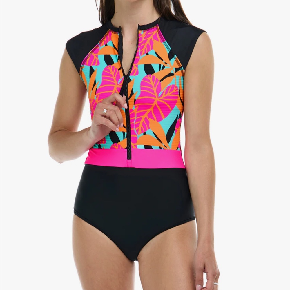 Body Glove Tropical Print One Piece Swimsuit